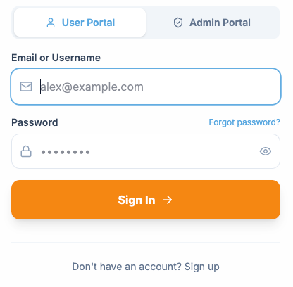 FundedYouth Portal Login Screen